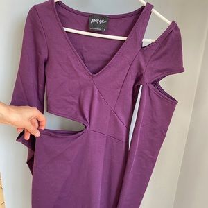 Purple Nasty Gal dress with cut outs. Size M.